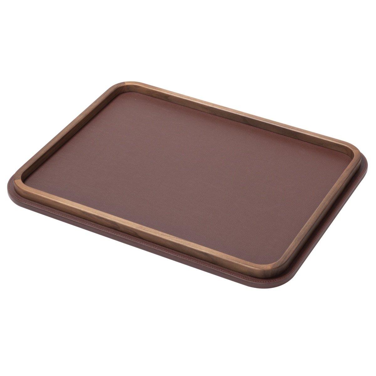 Poltrona Frau, Trays collection, Rectangular rounded tray large, burgundy