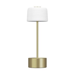 J.L Coquet, Hémisphère White Satin, Table lamp, golden