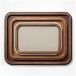 Poltrona Frau, Trays collection, Rectangular rounded tray large, burgundy