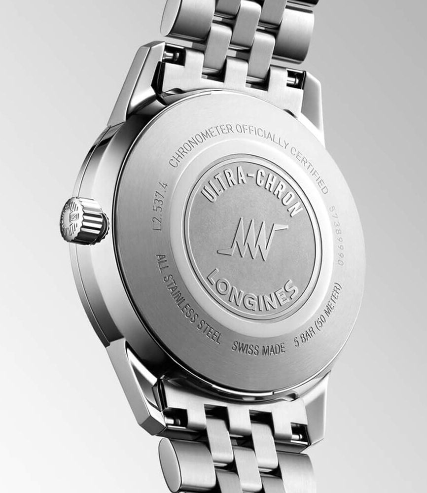Longines Heritage Ultra-Chron Classic 37mm Silver Dial Steel Bracelet Watch image number 4