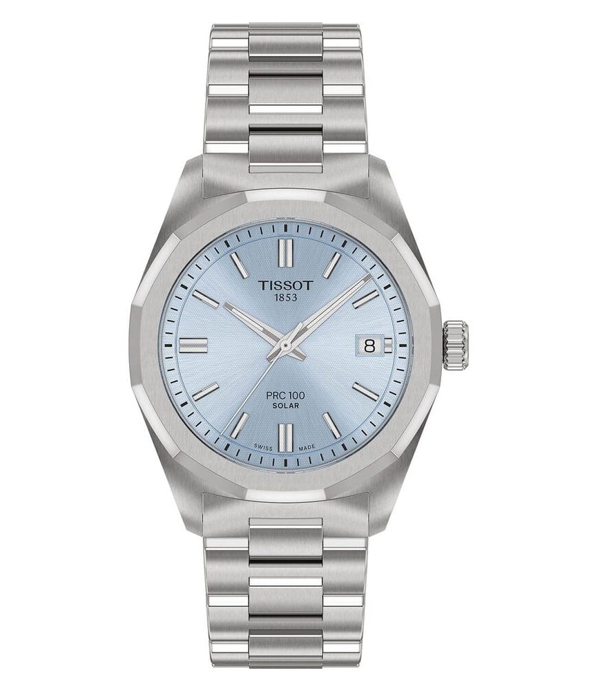 Tissot PRC 100 Solar 34mm Blue Dial Stainless Steel Bracelet Watch image number 0