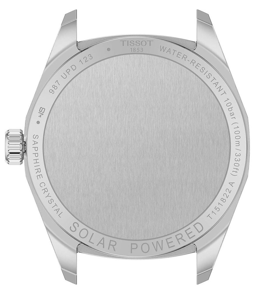 Tissot PRC 100 Solar 34mm Mother of Pearl Dial Rose Gold PVD Steel Bracelet Watch image number 3