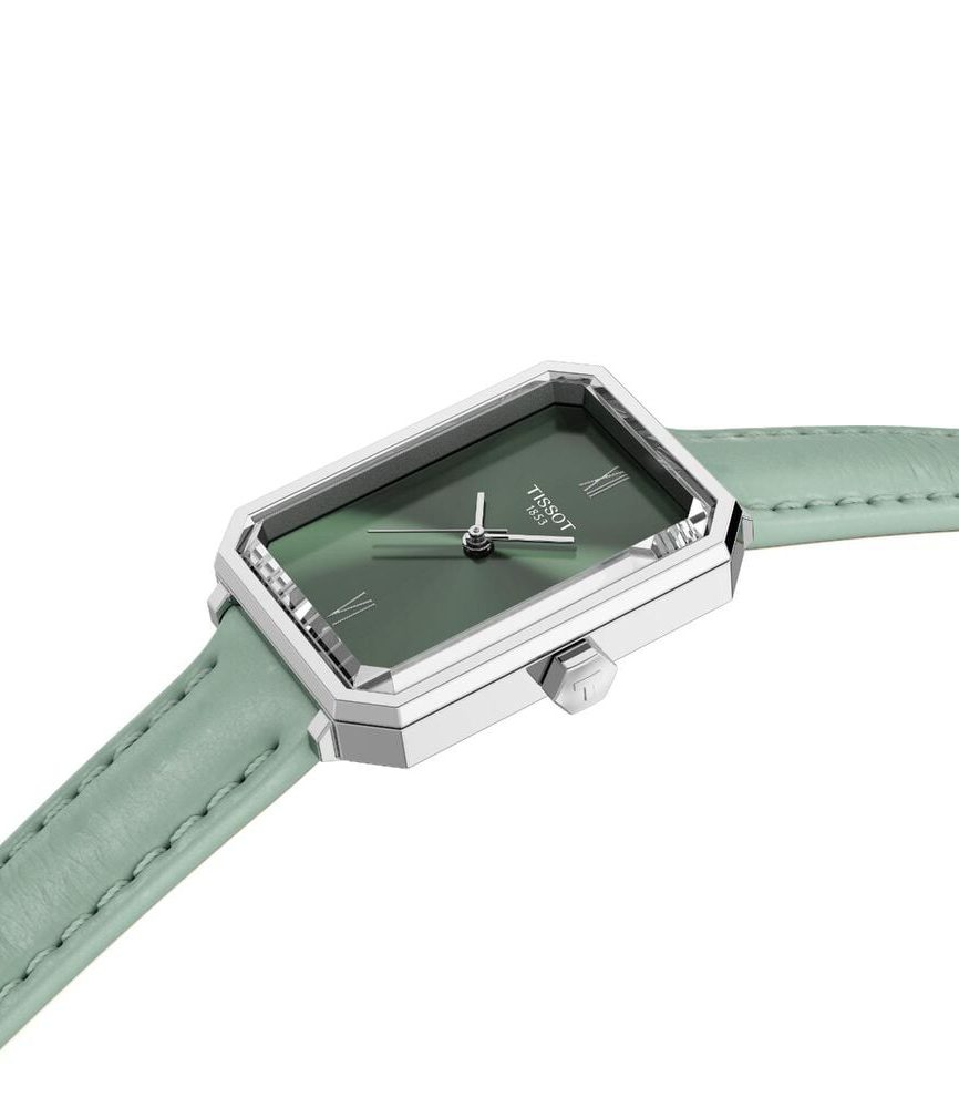 Tissot SRV 21.8mm Green Dial Leather Strap Watch image number 1