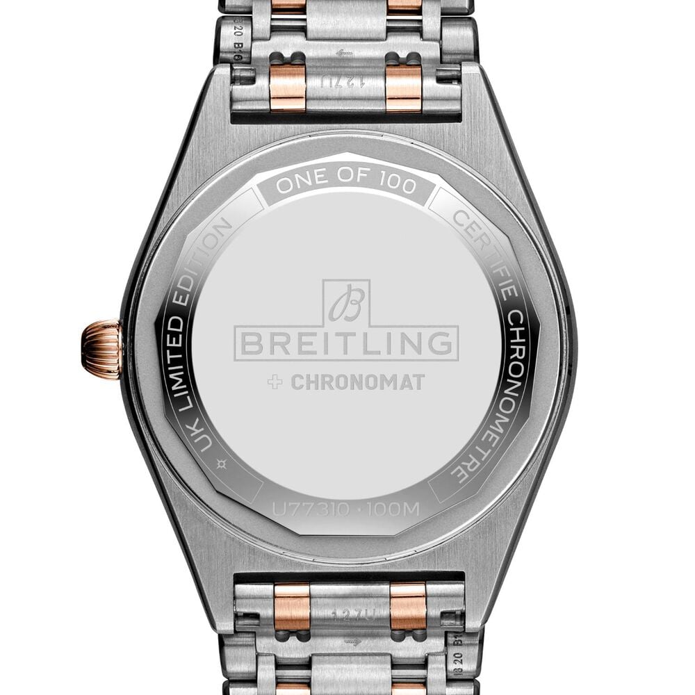 Breitling Chronomat UK Edition 32mm Black MOP Dial Diamond Set Bezel Steel Bracelet Watch image number 3