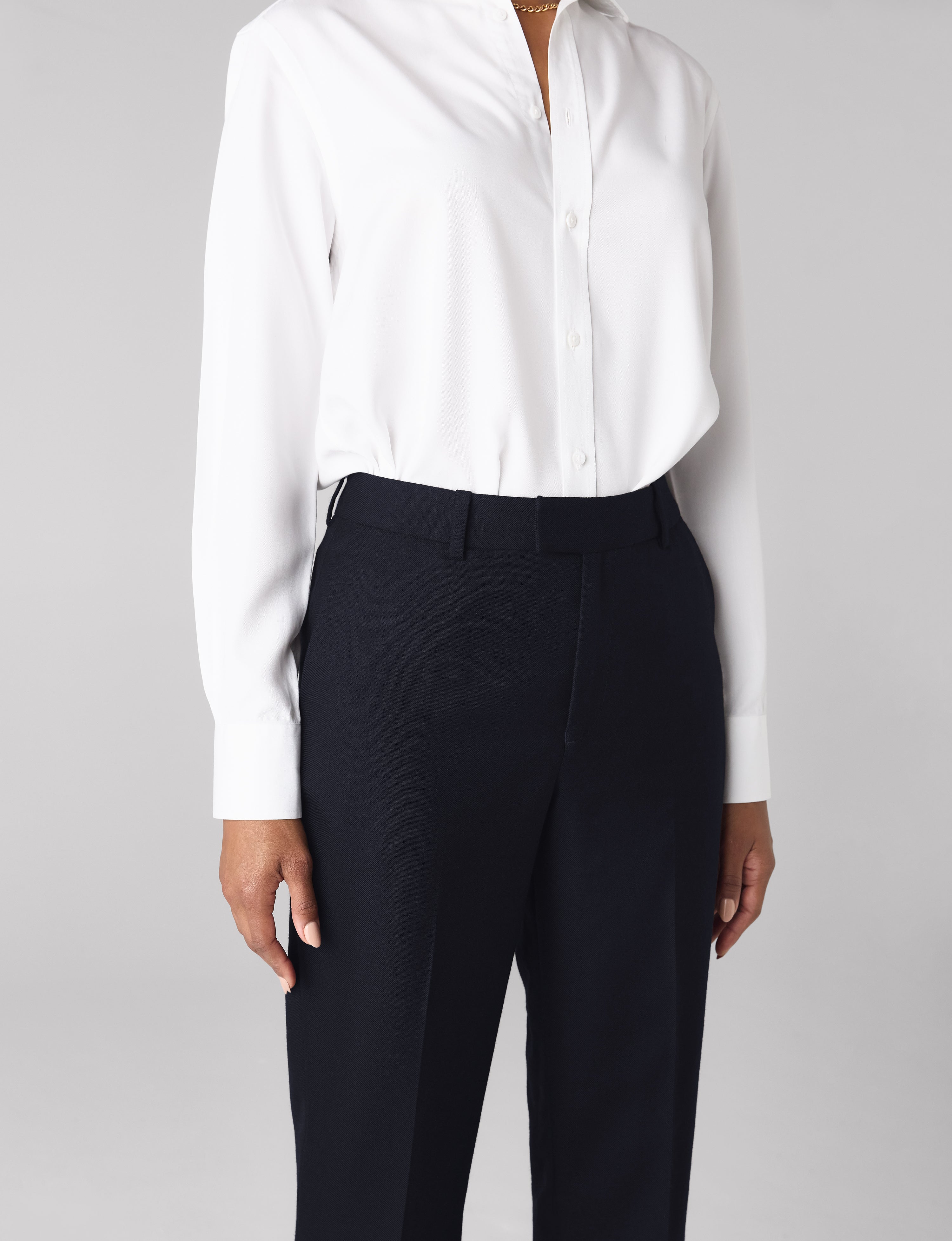 Regent Cigarette Trouser: Wool, Navy - Image 4