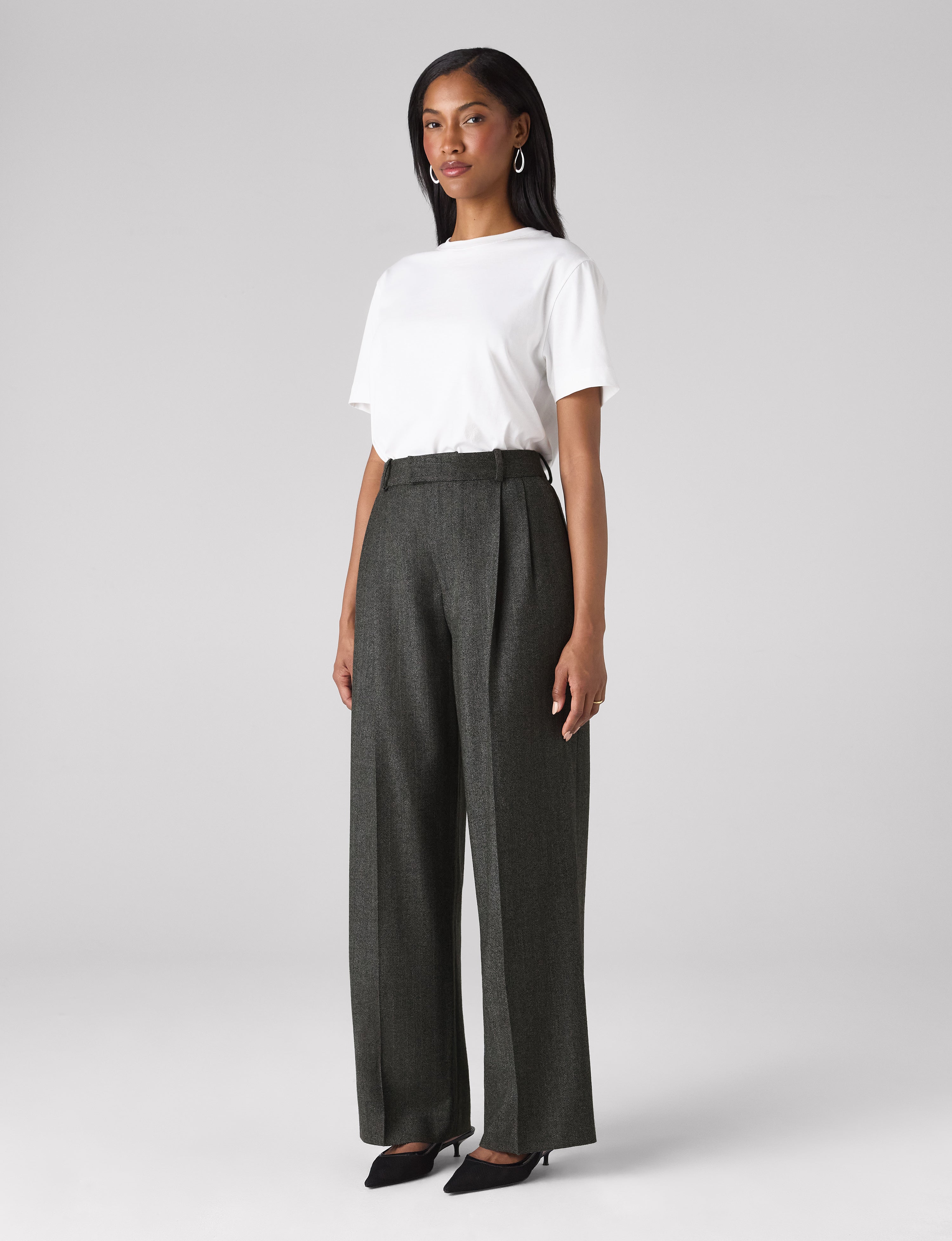 Rampling Trouser: Wool, Grey Herringbone - Image 5