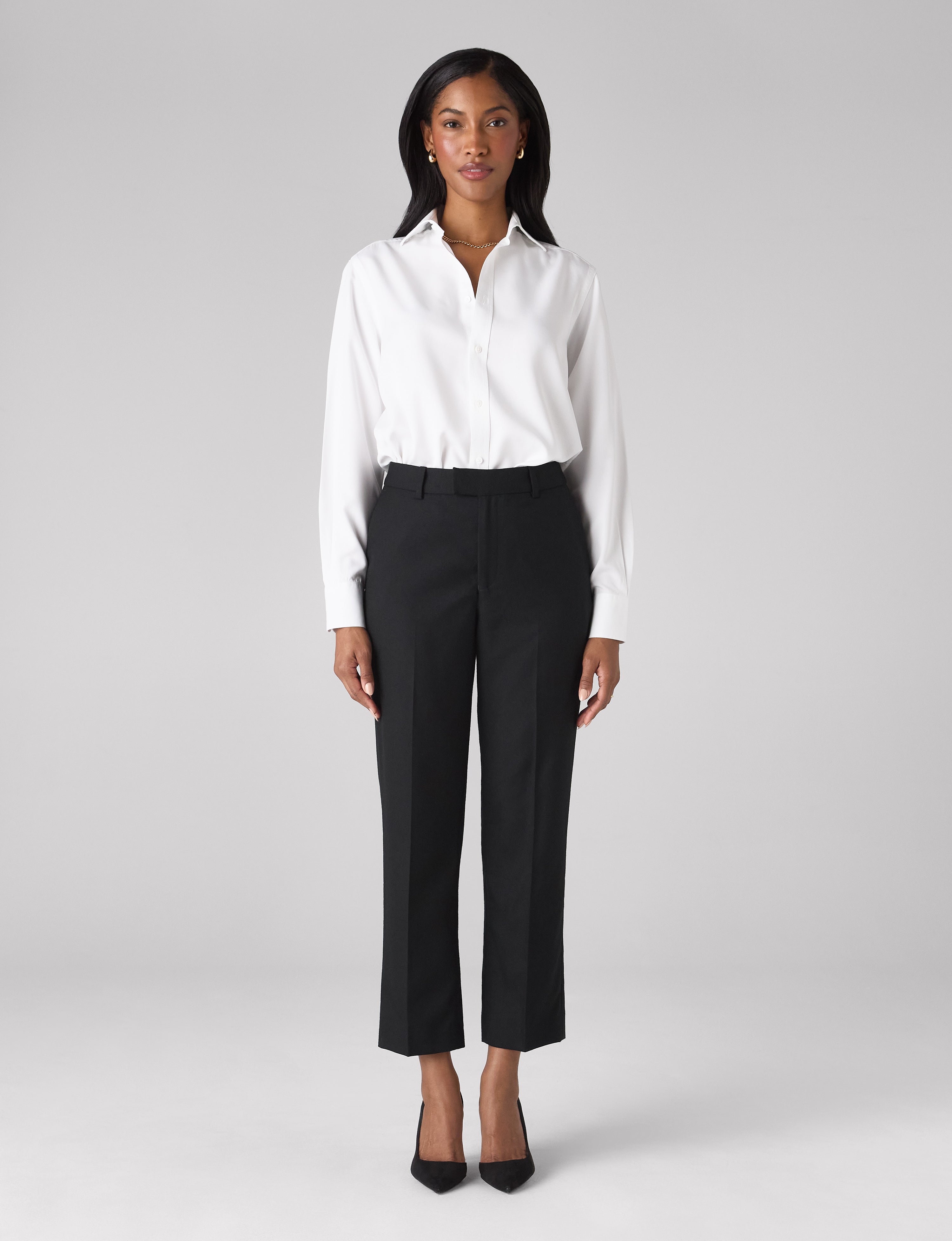 Regent Cigarette Trouser: Wool, Black - Image 2