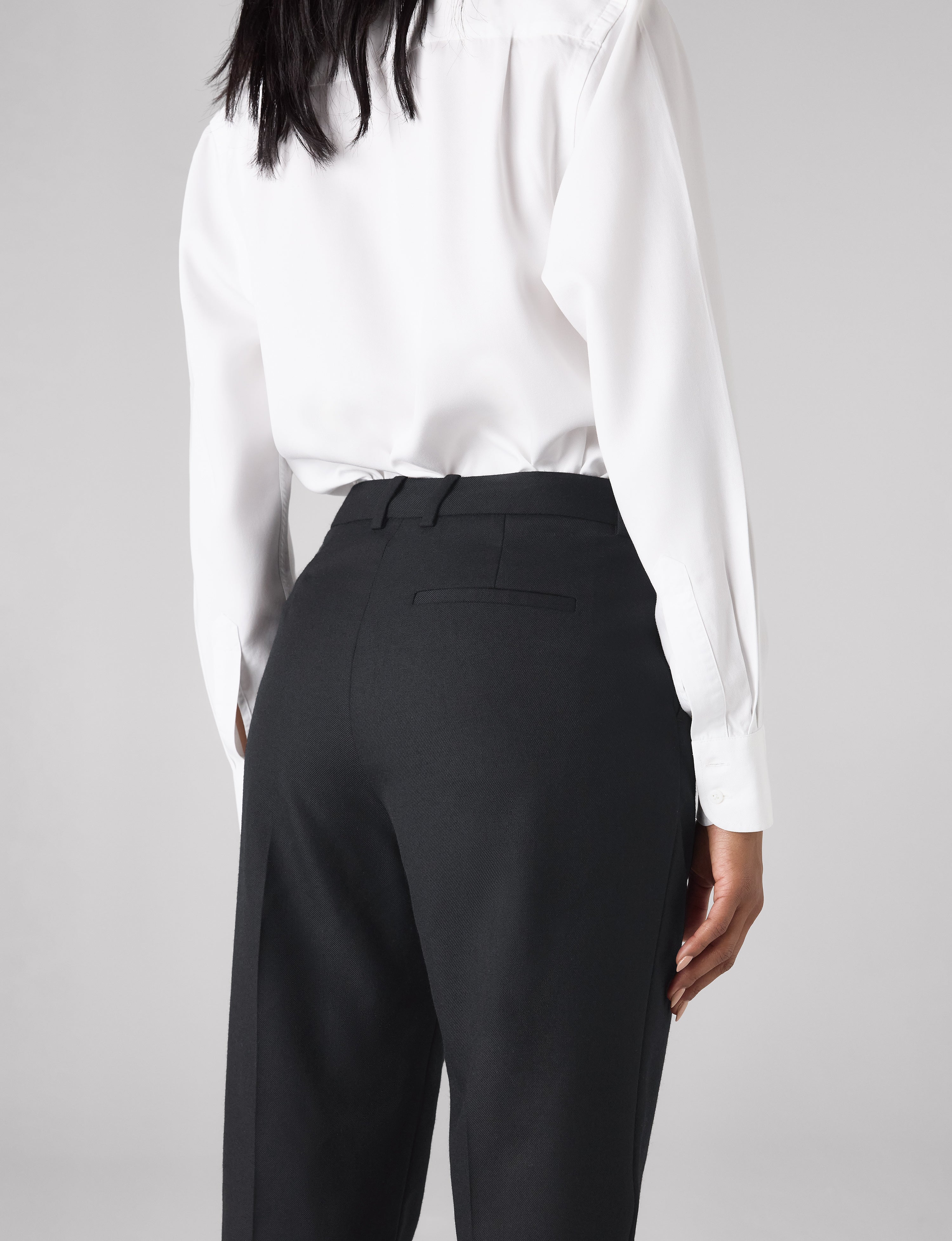 Regent Cigarette Trouser: Wool, Black - Image 6