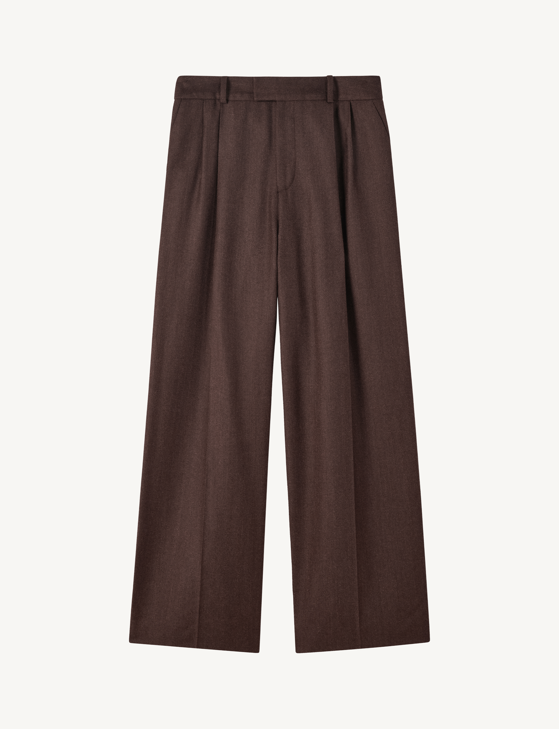 Rampling Trouser: Wool, Dark Brown Herringbone - Image 2