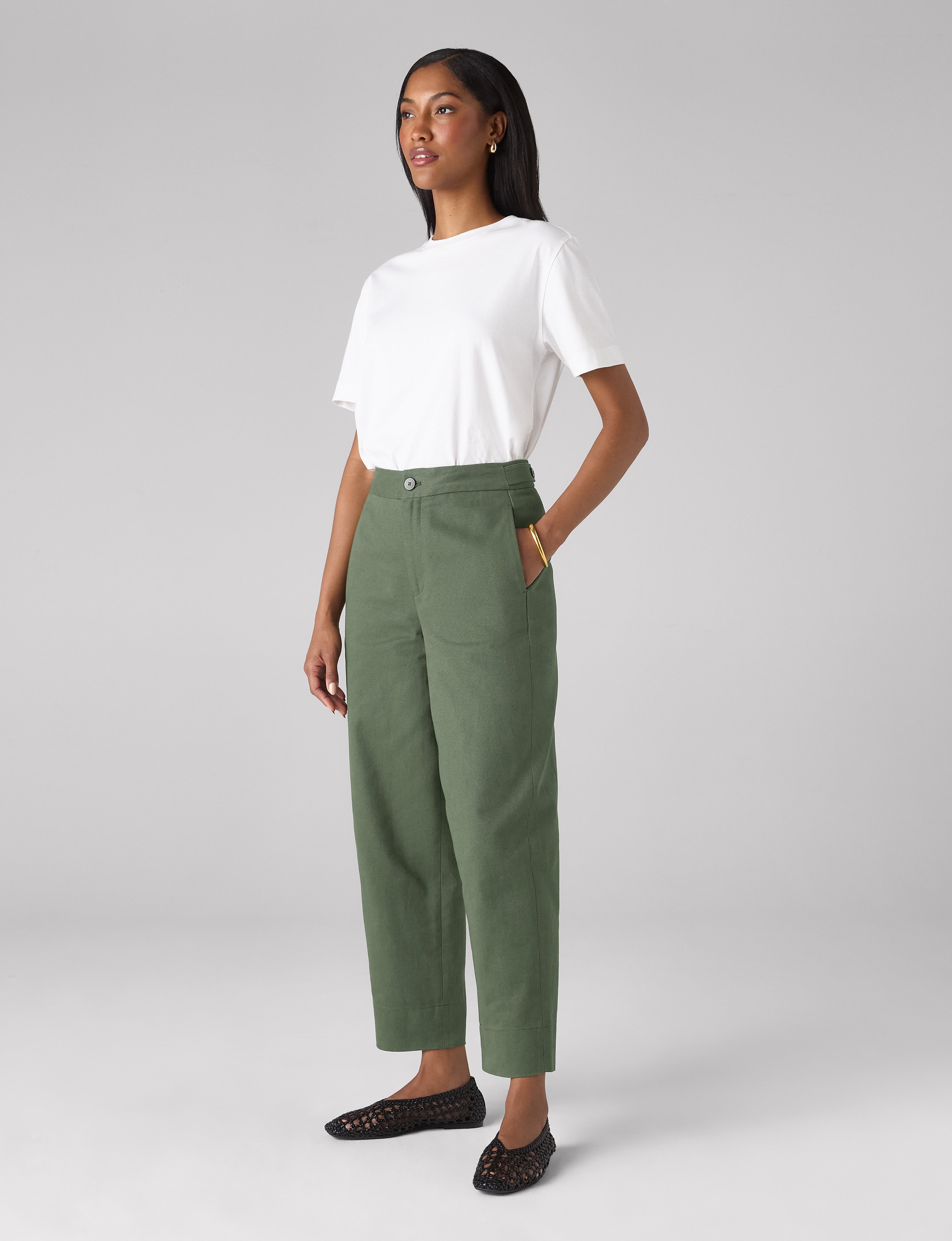 Chartwell Trouser: Cotton Twill, Khaki - Image 5