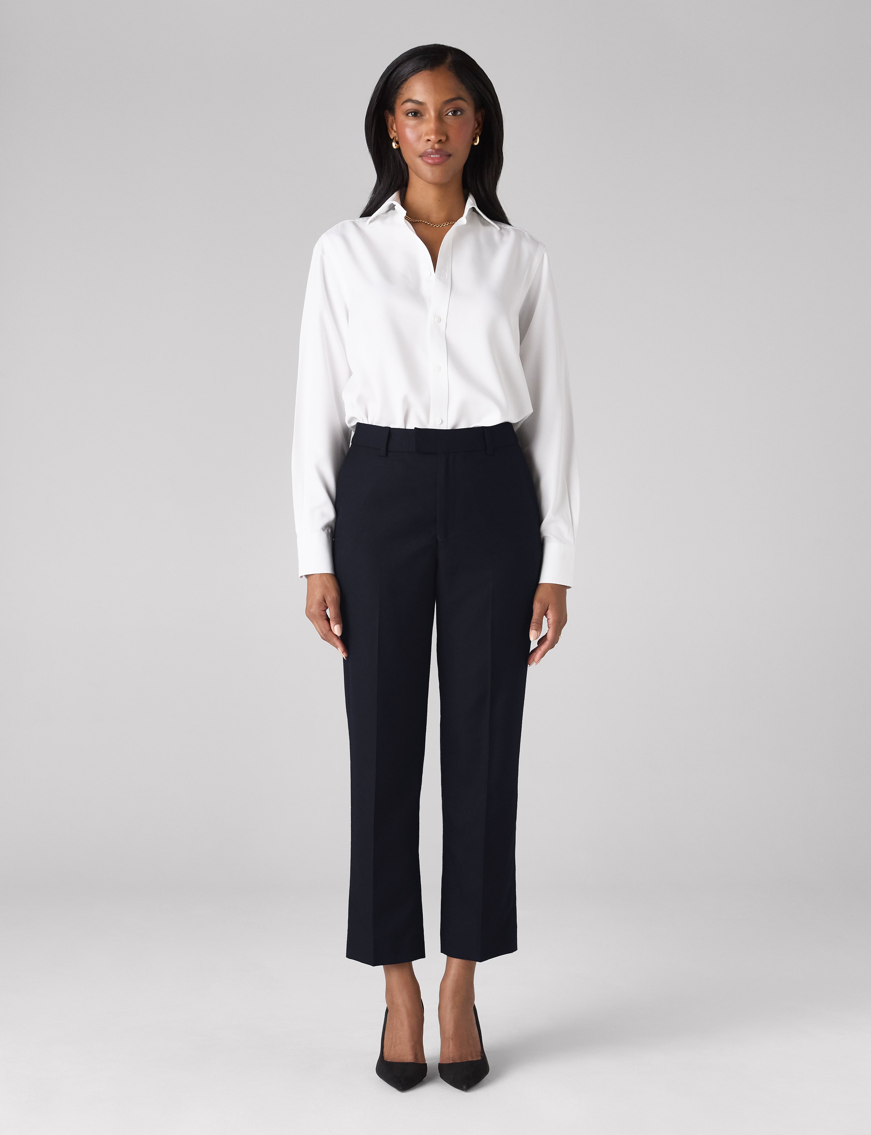 Regent Cigarette Trouser: Wool, Navy - Image 5