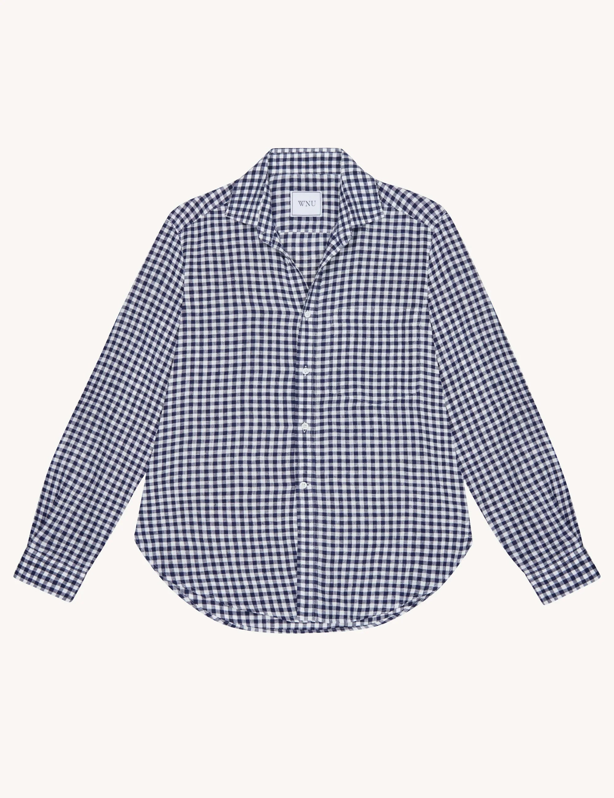 The Classic: Linen, Navy Blue Gingham - Image 3