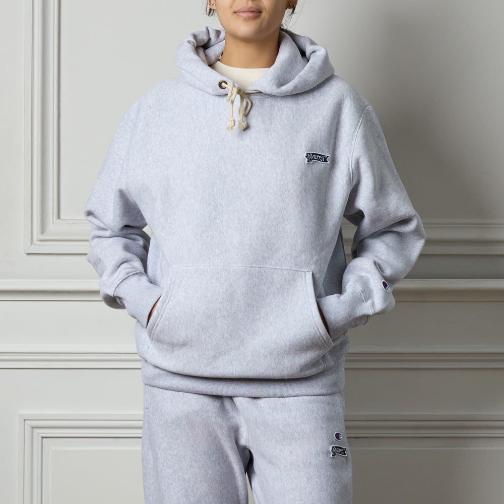 Merci x Champion - Sweat ? Capuche Merci Patch- Gris - Image 2