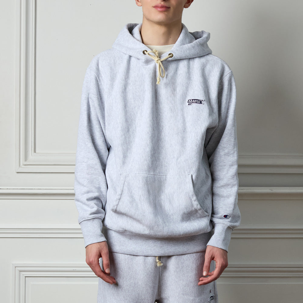 Merci x Champion - Sweat ? Capuche Merci Patch- Gris - Image 3