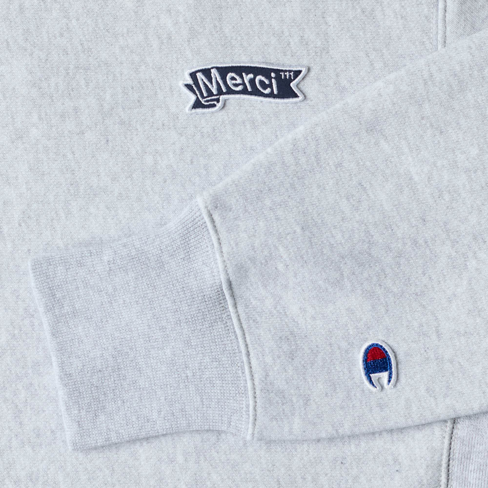 Merci x Champion - Sweat ? Capuche Merci Patch- Gris - Image 6