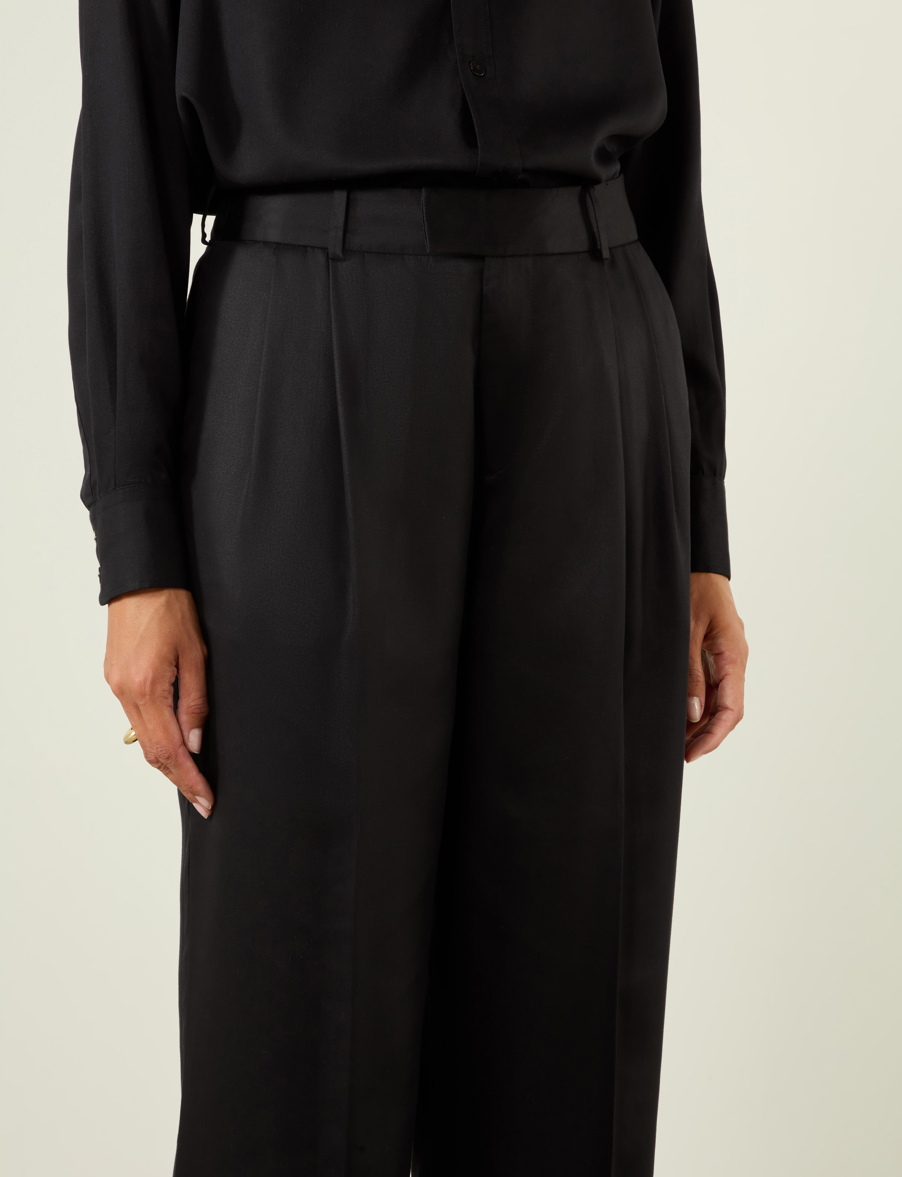 Rampling Trouser: TENCEL? Lyocell Satin, Black - Image 6