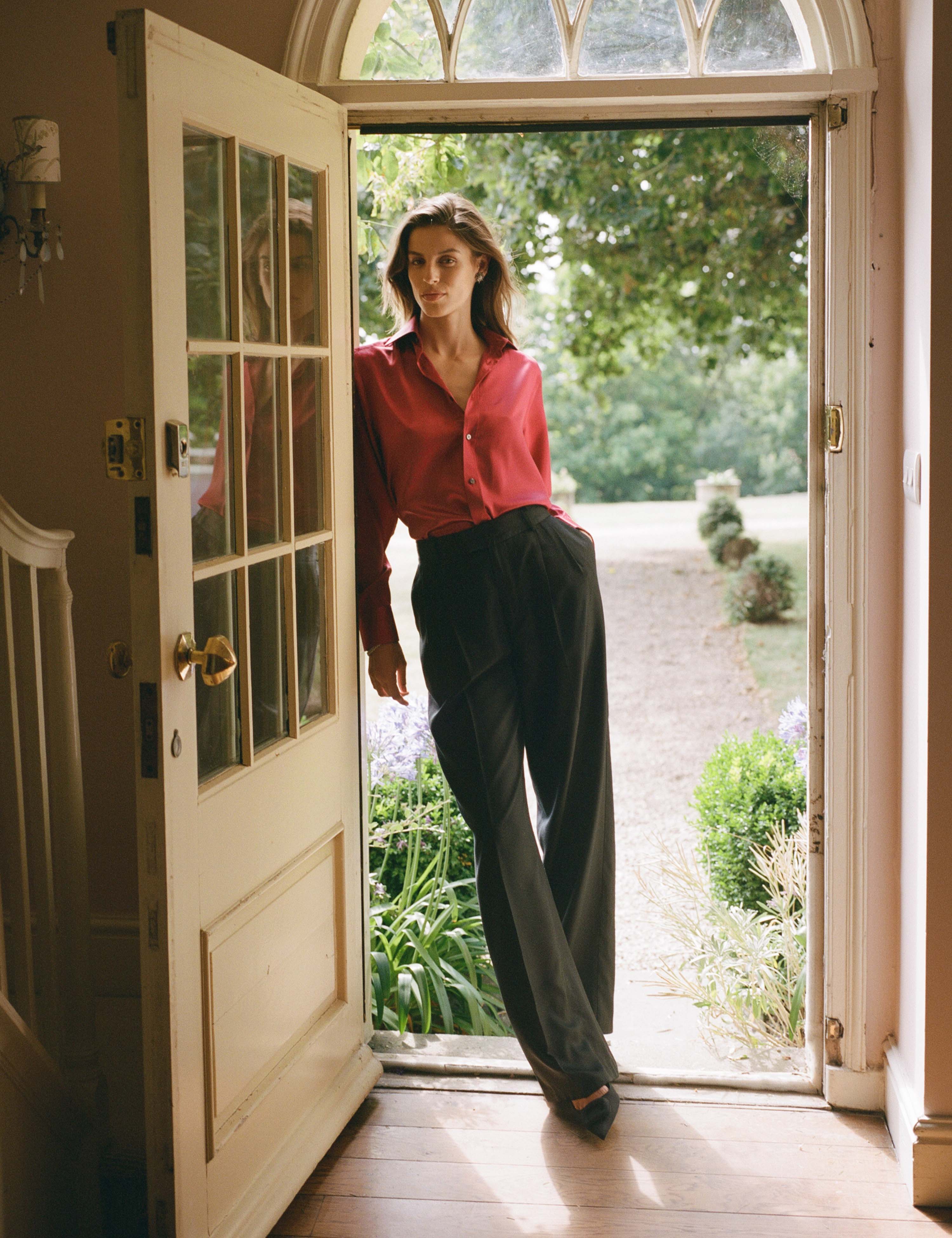 Rampling Trouser: TENCEL? Lyocell Satin, Black