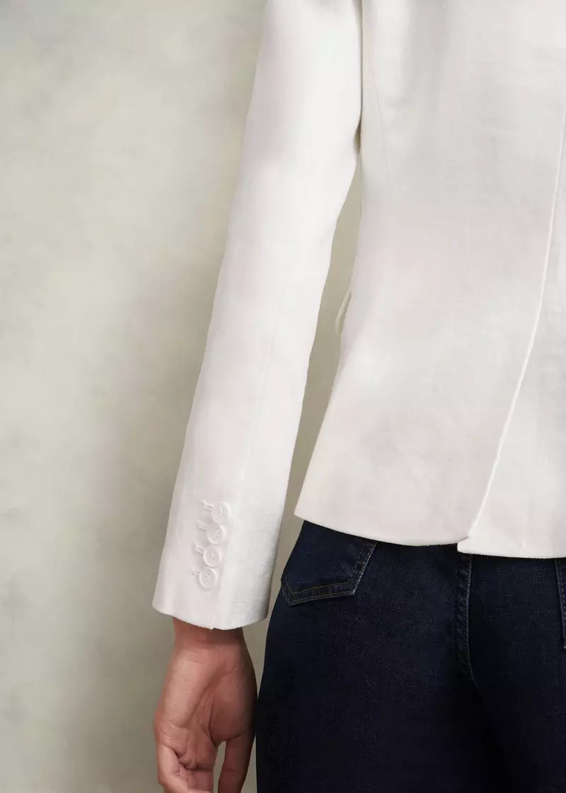 Blake Linen Jacket, Ivory, hi-res