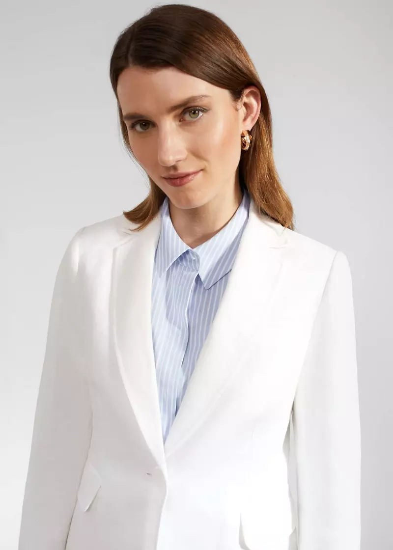 Petite Blake Linen Jacket, Ivory, hi-res