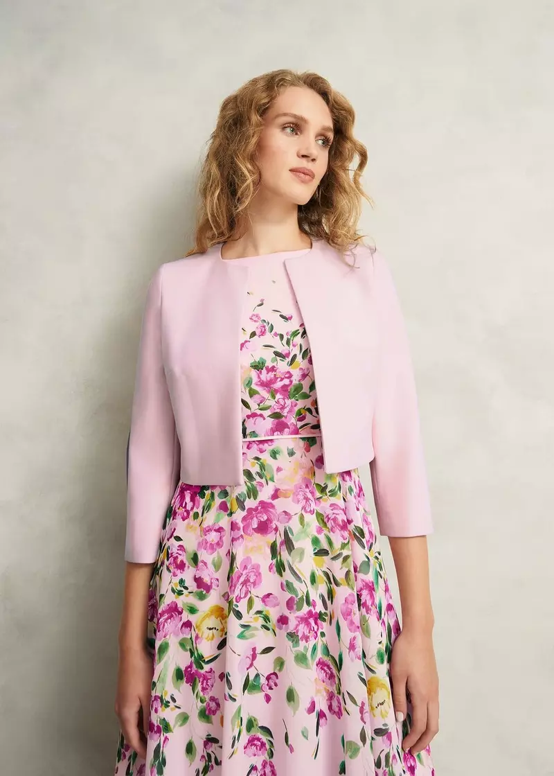 Elize Crepe Jacket, Pale Pink, hi-res