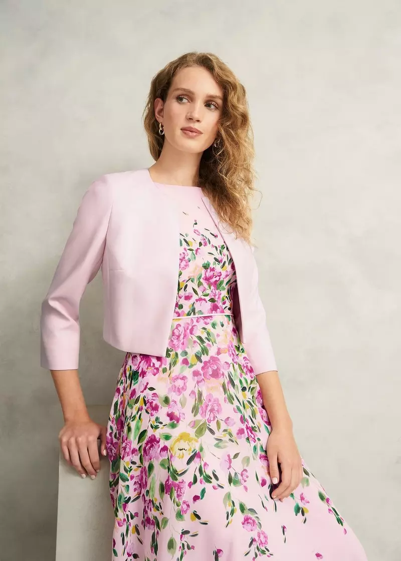 Elize Crepe Jacket, Pale Pink, hi-res