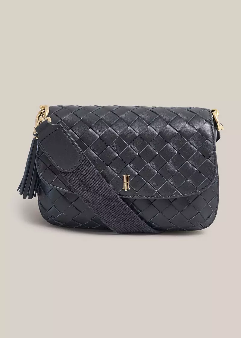 Berwick Woven Leather Crosbody Bag, Hobbs Navy, hi-res