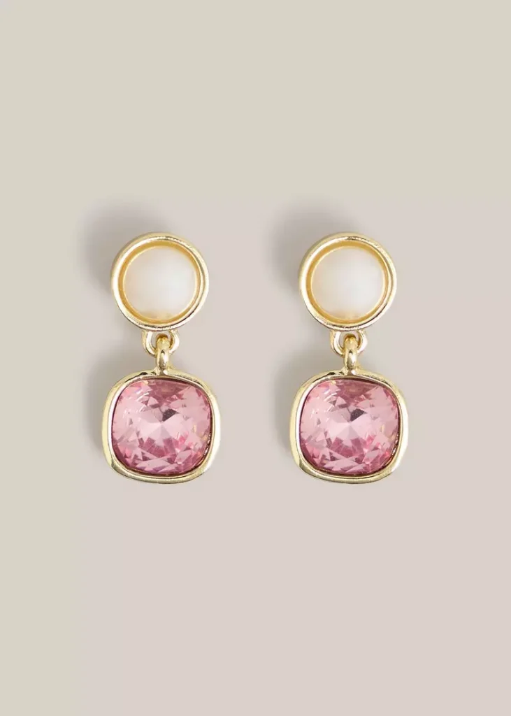 Gina Earrings, Gold Pink, hi-res