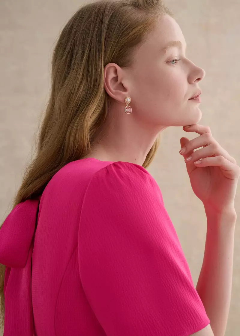 Gina Earrings, Gold Pink, hi-res