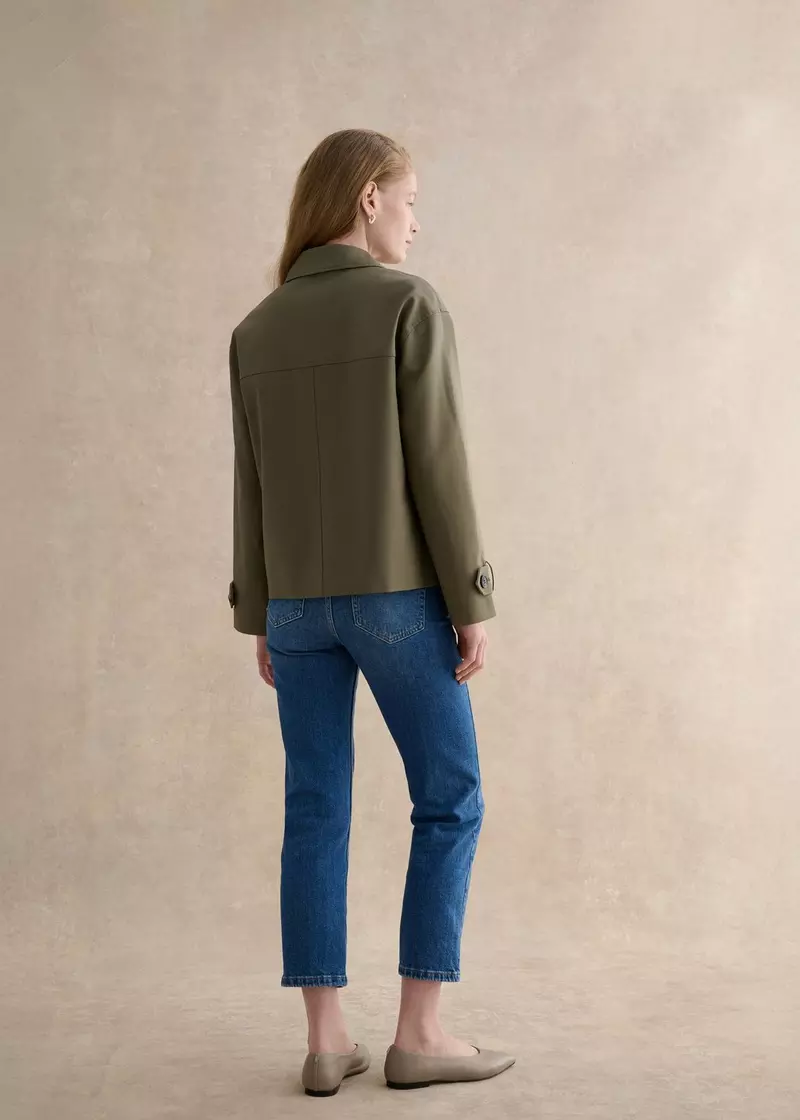 Petite Frida Shower Resistant Trench Coat, Olive Green, hi-res