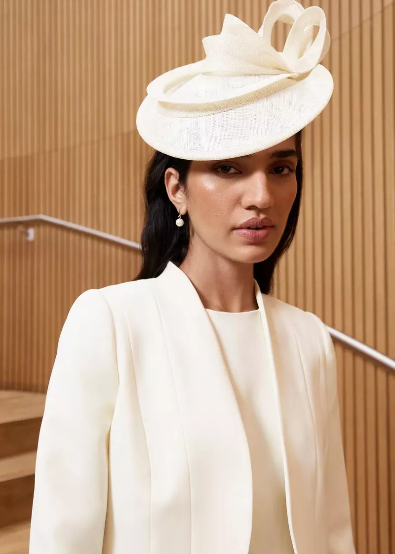 Elaine Fascinator, Pale Yellow, hi-res