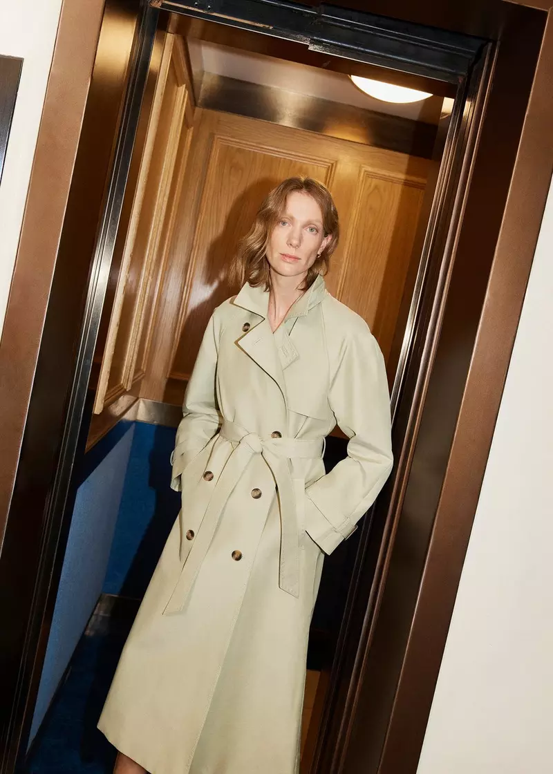 Riley Sage Green Trench Coat , Pale Sage Green, hi-res