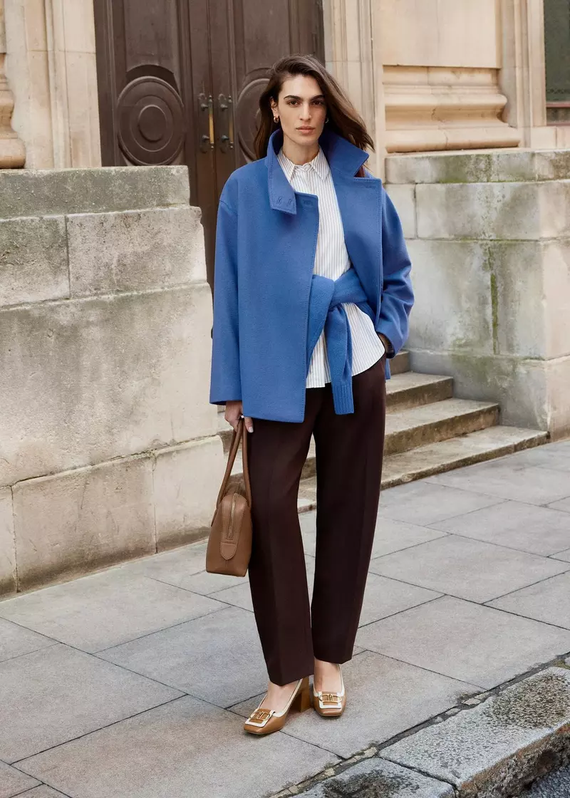 Remi Wool Blend Funnel Neck Jacket, Thistle Blue, hi-res