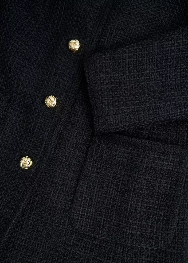 Evangeline Tweed Coat, Black, hi-res