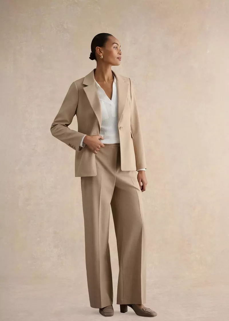Ashleen Single Breasted Jacket, Neutral, hi-res
