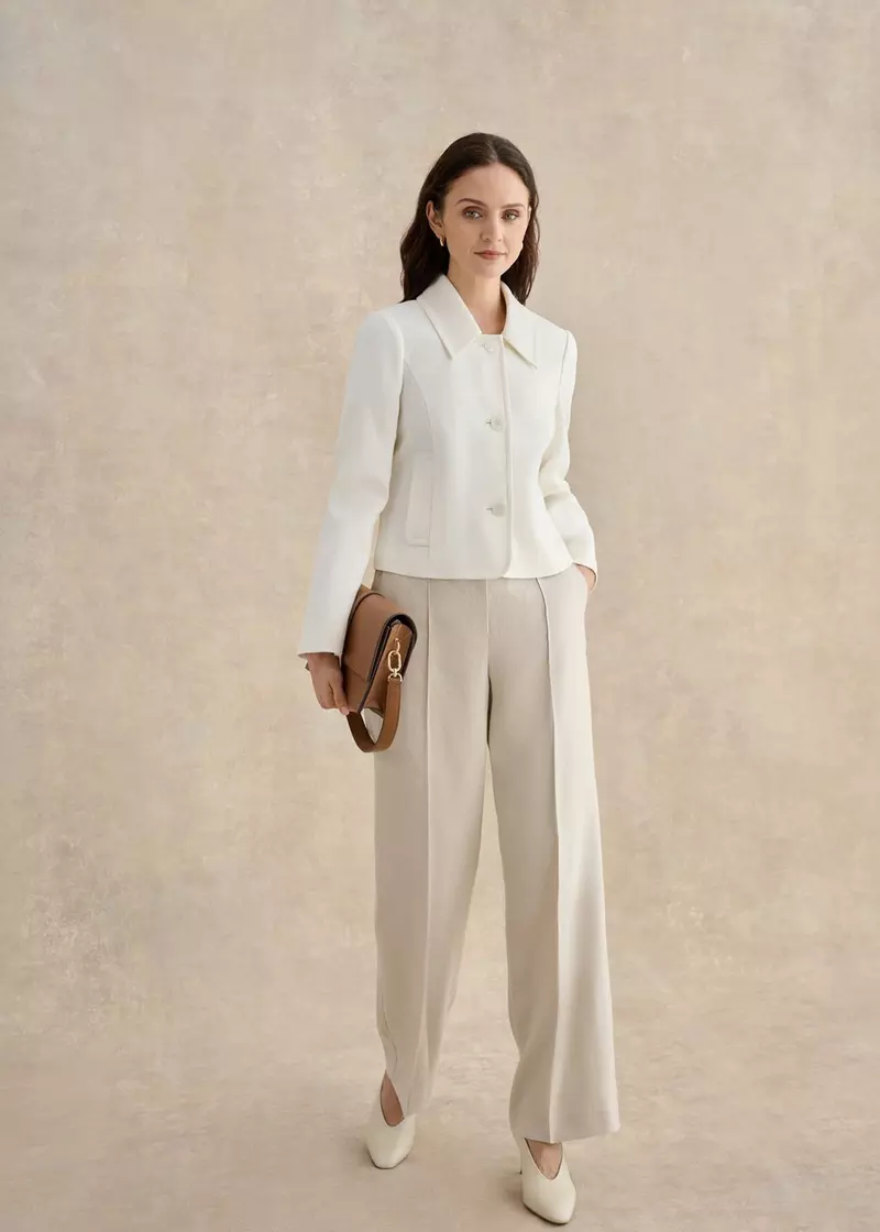 Adeen Linen Jacket, Ivory, hi-res