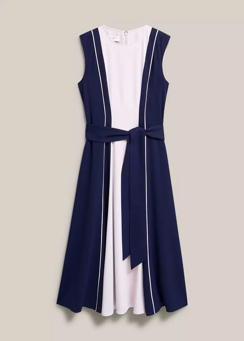 Louise Colourblock Dress, Midnight Pink, hi-res