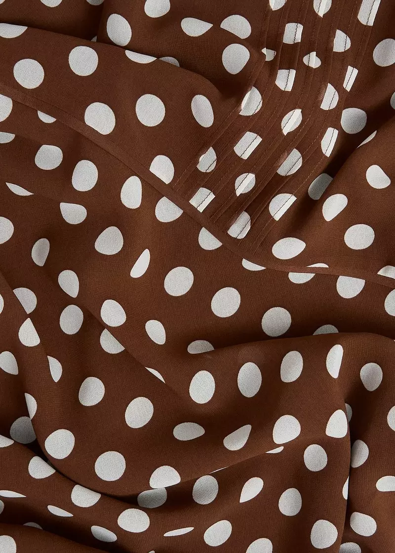 Dorothy Spot Midi Dress, Brown Ivory, hi-res