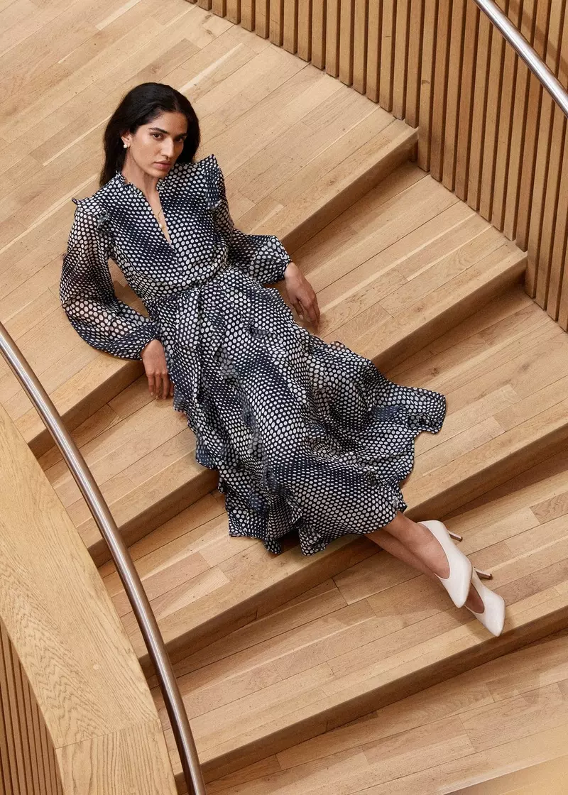 Miriam Dress, Midnight Cream, hi-res