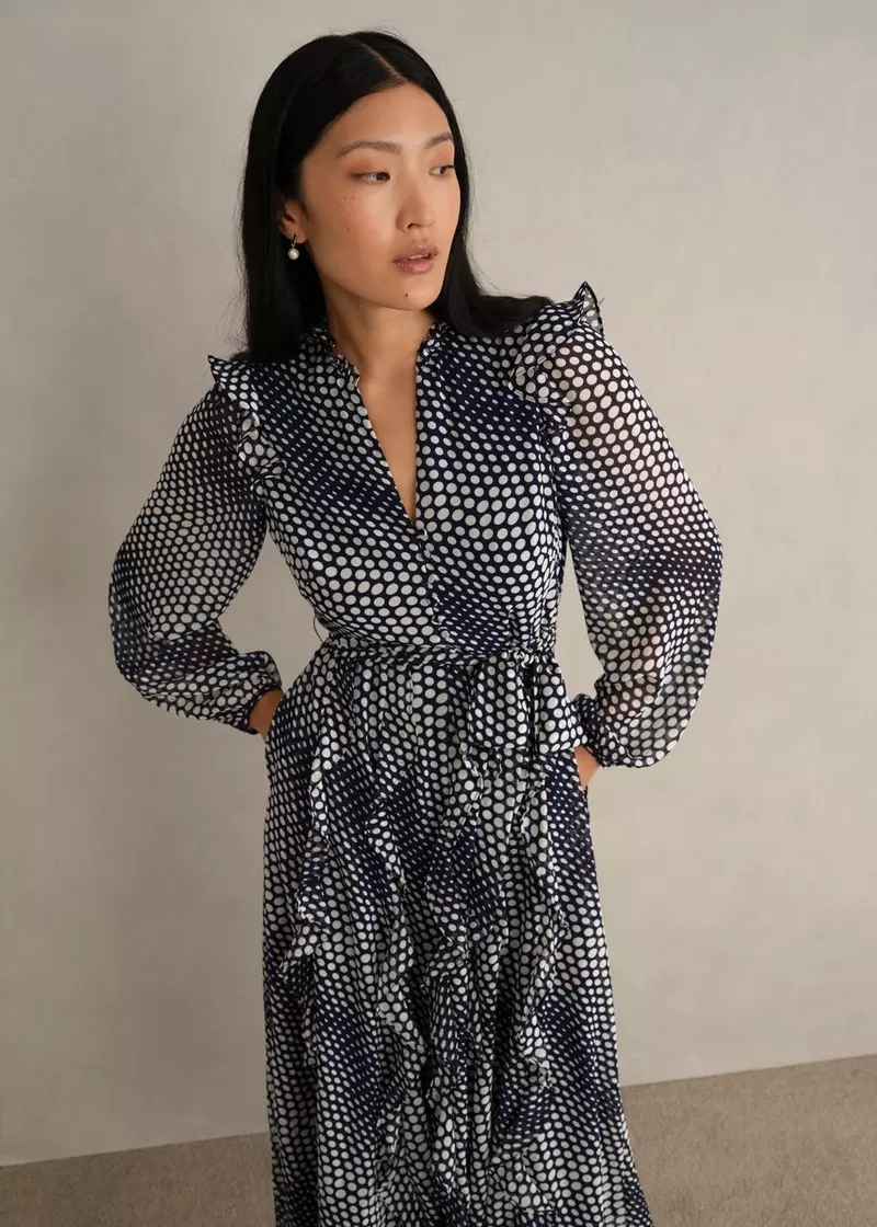 Miriam Dress, Midnight Cream, hi-res