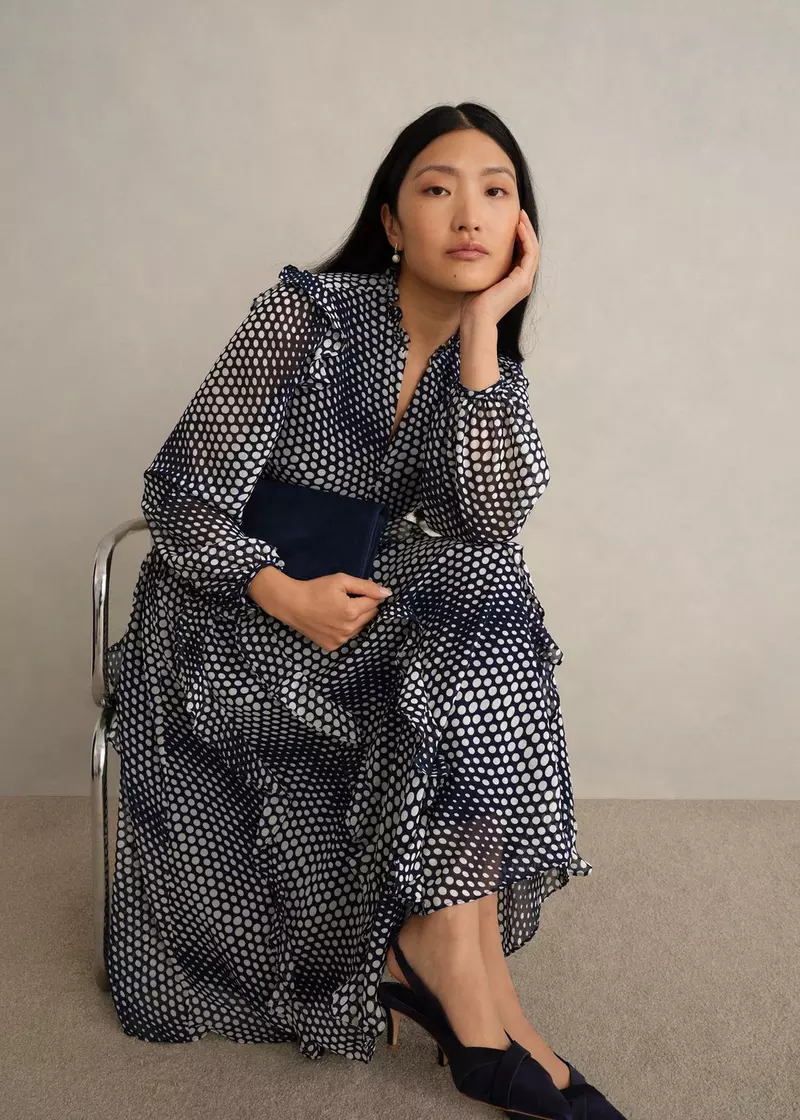 Miriam Dress, Midnight Cream, hi-res