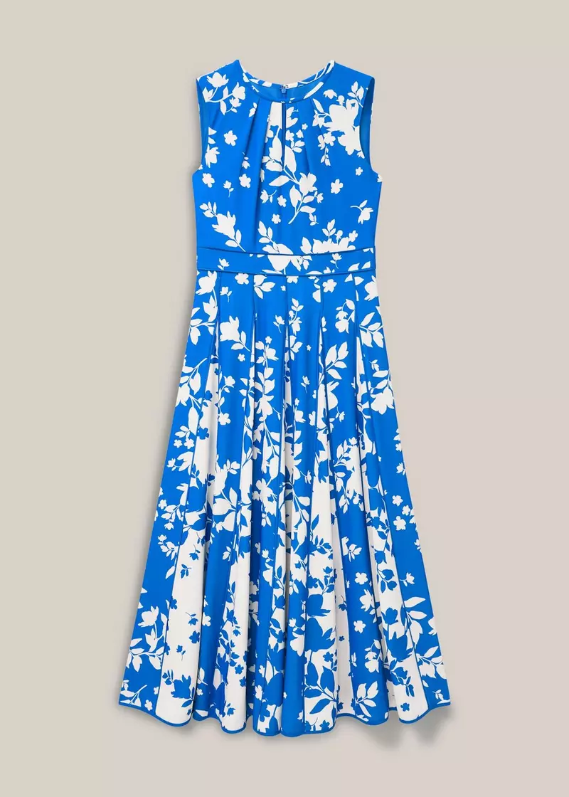 Petite Angelica Floral Dress, Blue Cream, hi-res