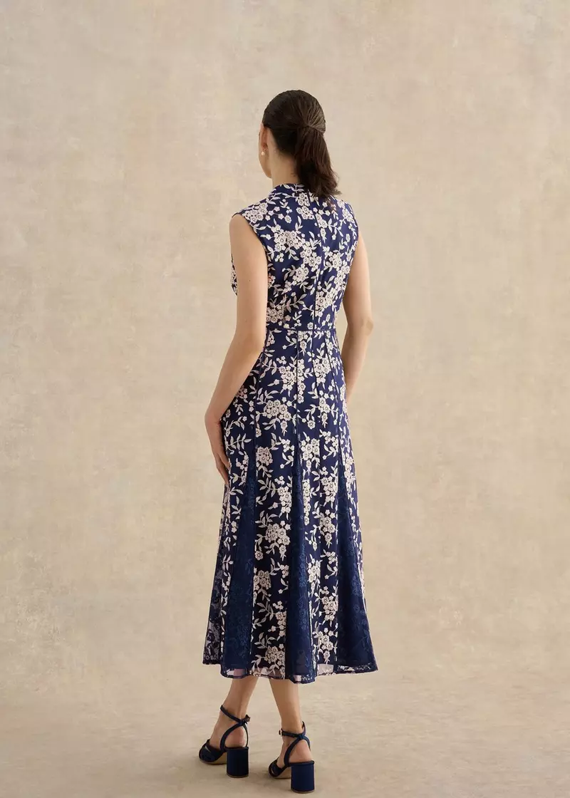 Petite Quin Embroidered Dress , Midnight Blush, hi-res