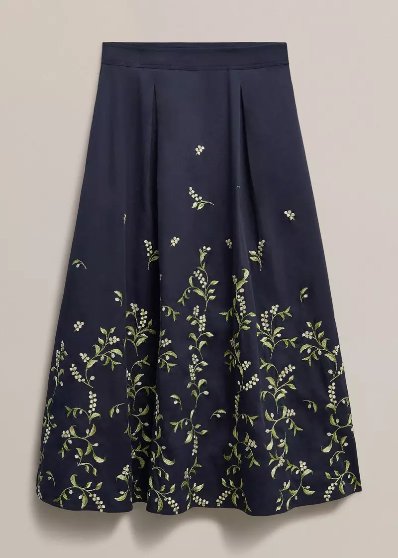 Annie Floral Embroidered Skirt, Midnight Multi, hi-res