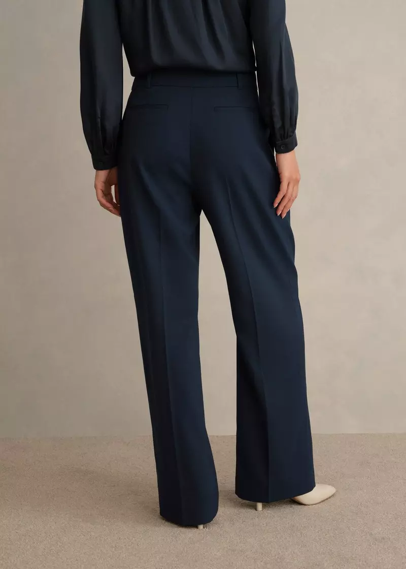 Lauren Wide Trousers, Dark Slate Blue, hi-res