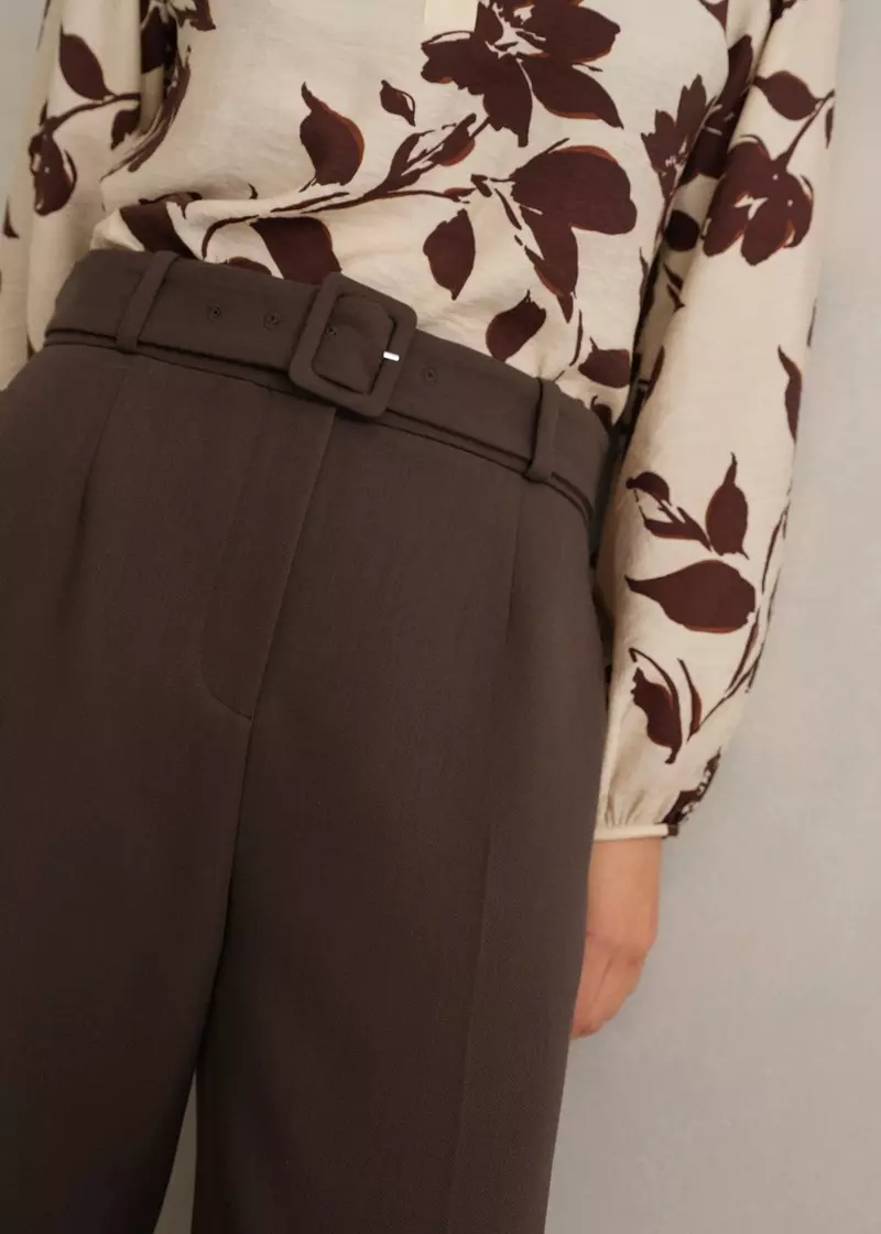 Trina Barrel Trousers, Deep Brown, hi-res