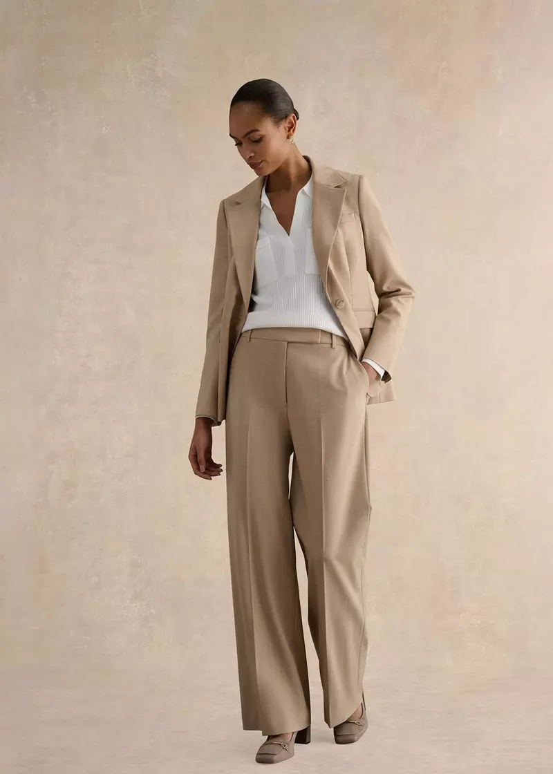 Ashleen Wide Leg Trousers, Neutral, hi-res
