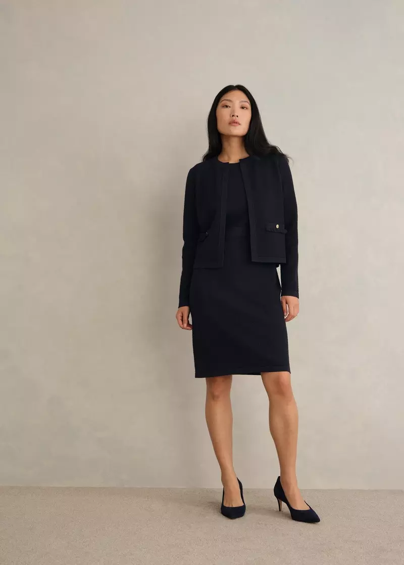 Petra Knitted Jacket, Hobbs Navy, hi-res