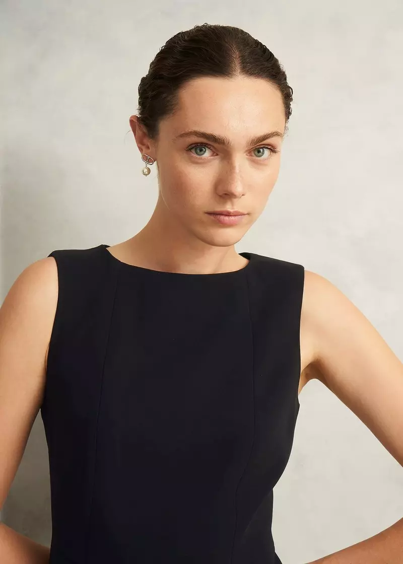 Petite Rae Sleeveless Dress, Black, hi-res