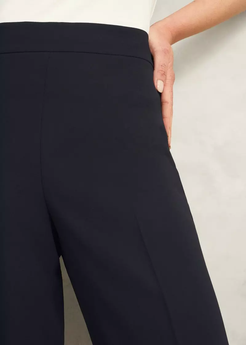Petite Mel Wide Trousers, Navy, hi-res
