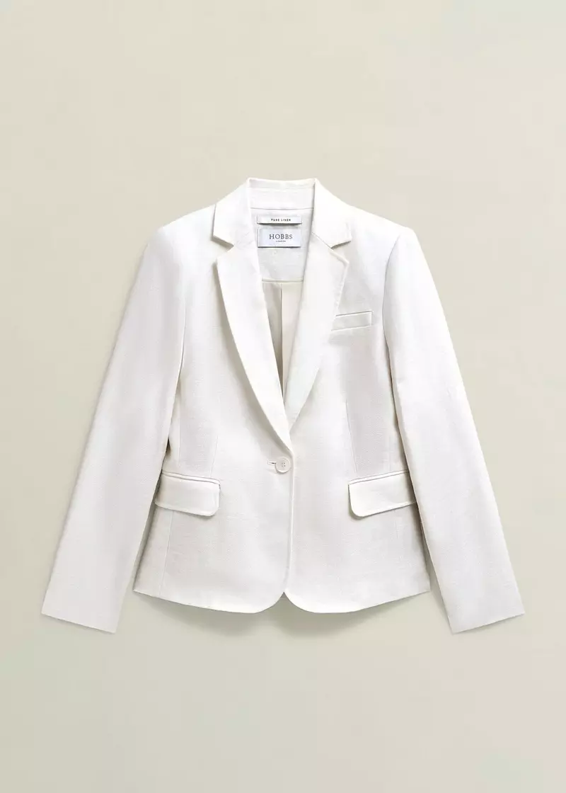Blake Linen Jacket, Ivory, hi-res